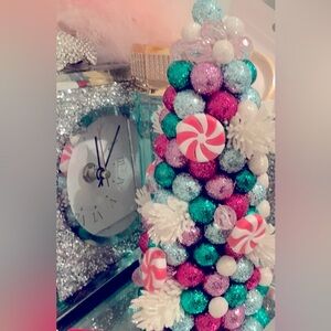Festive Glitter Holiday Tree with Peppermint Accents Christmas in July ha